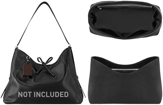 Dupontpaper Purse Organizer Insert Compatible with LV CarryAll Cargo Vibe MM Bag,Upgraded Lightweight Water-Resistant Bag Organizer Insert Shaper for Luxury Handbag Tote（Black, MM） by OAIKOR