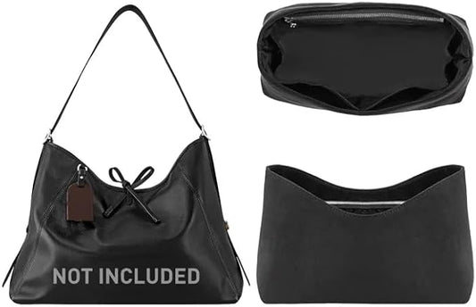 Dupontpaper Purse Organizer Insert Compatible with LV CarryAll Cargo Vibe MM Bag,Upgraded Lightweight Water-Resistant Bag Organizer Insert Shaper for Luxury Handbag Tote（Black, MM） by OAIKOR