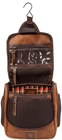 STS Ranchwear Men's Tucson Hanging Shave Kit, Multi-Pocket Genuine Leather Travel Toiletry Dopp Kit Organizer Bag, STS30310 - Image 7