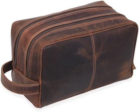 VC VINTAGE COUTURE Leather Toiletry Bag for Men Extra Large Leather Men's Toiletry Bag for Traveling Real Leather Dopp Kit for Men Leather Shaving Bag for Travel by VCVINTAGECOUTURE