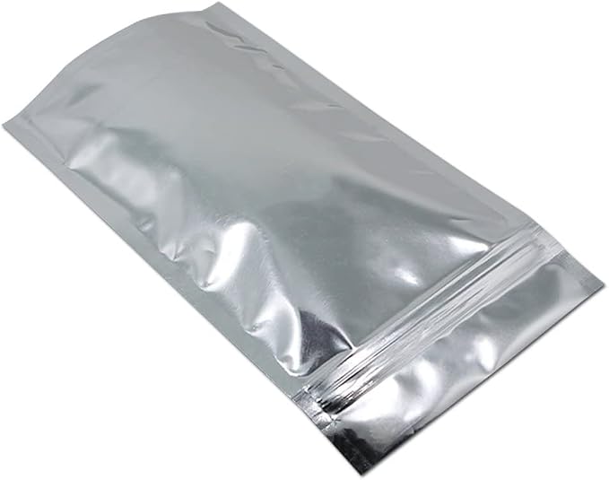FERENLI 100 Pieces Stand Up Clear Front Zipper Lock Resealable Aluminum Mylar Foil Plastic Packaging Bag for Zip Heat Seal Package Lock with Tear Notch Long Term Food Storage 3.5x5.5 inch - Image 6
