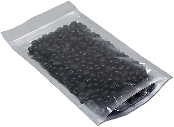 FERENLI 500 Pieces Stand Up Clear Front Zipper Lock Resealable Aluminum Mylar Foil Plastic Packaging Bag for Zip Heat Seal Package Lock with Tear Notch Long Term Food Storage 4.7x7.9 inch - Image 4
