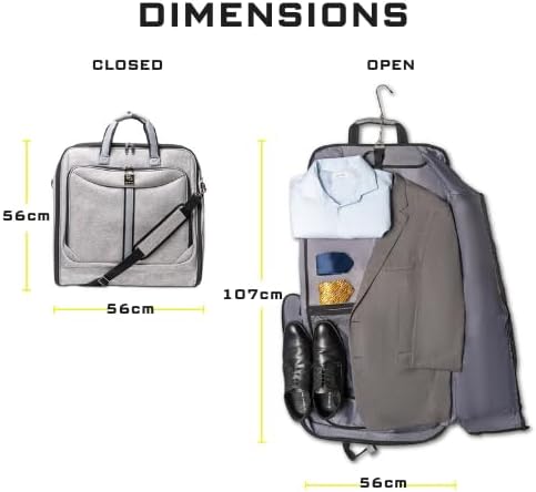 ZEGUR Premium Suit Garment Bag Carry On - Hangs 4 Suits - Travel & Business with Shoulder Strap and Laptop Compartment - Image 3