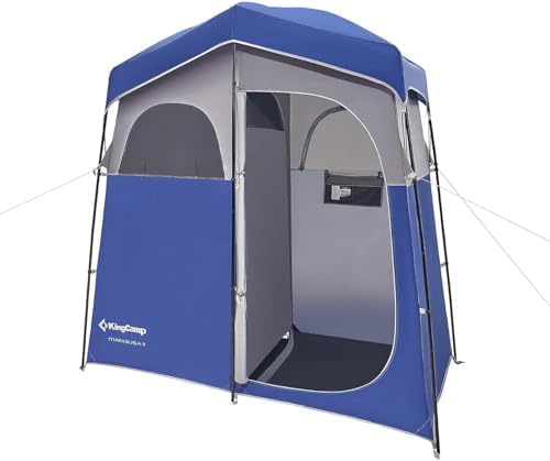 KingCamp Shower Tent, Portable Privacy Tent Outdoor Camping 1/2 Room Toilet Tents with Shower Bag & Dressing Room for Beach, Camping & Hiking - Image 4