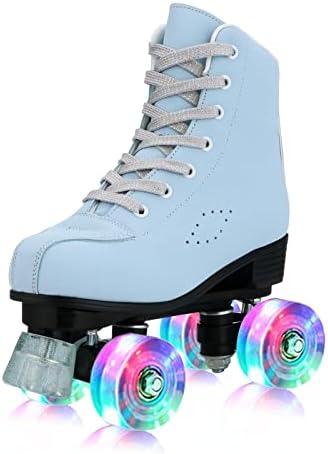 YYW Roller Skates for Women Men, High Top PU Leather Classic Double-Row, Indoor Outdoor, Beginner Shoes Bag by YYW