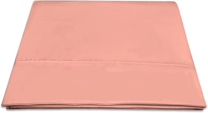 Pizuna Pure 100% Cotton Flat Sheets Only Twin XL Burnt Coral (1 PC), Luxurious 400 Thread Count Long Staple Cotton Sateen with 4" Hem (Combed Twin XL Flat Sheet Only Cotton) by Pizuna