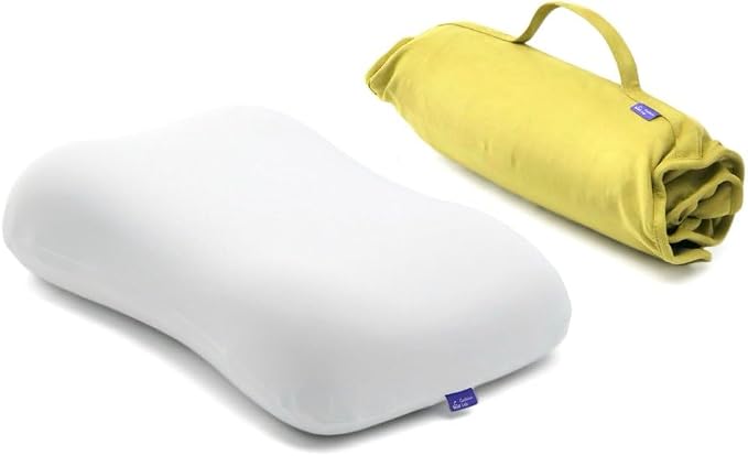 Cushion Lab Travel Deep Sleep Pillow – Compact Memory Foam Neck Pillow for Sleeping, Portable Pillow for Hotels, Camping, Side & Back Sleepers, On-the-Go – Spark by CUSHIONLAB