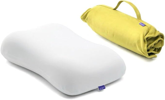 Cushion Lab Travel Deep Sleep Pillow – Compact Memory Foam Neck Pillow for Sleeping, Portable Pillow for Hotels, Camping, Side & Back Sleepers, On-the-Go – Spark by CUSHIONLAB