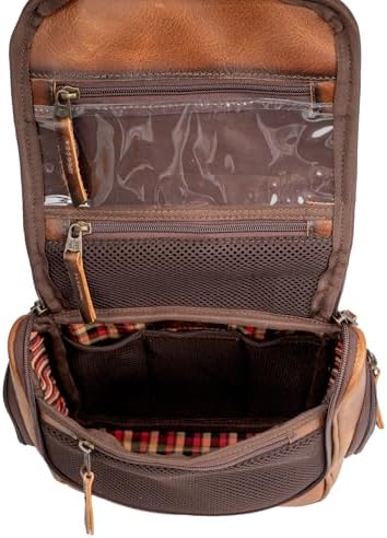 STS Ranchwear Men's Tucson Hanging Shave Kit, Multi-Pocket Genuine Leather Travel Toiletry Dopp Kit Organizer Bag, STS30310 - Image 6