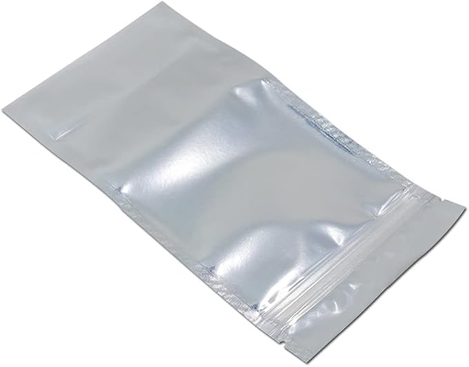 FERENLI 100 Pieces Stand Up Clear Front Zipper Lock Resealable Aluminum Mylar Foil Plastic Packaging Bag for Zip Heat Seal Package Lock with Tear Notch Long Term Food Storage 7.1x10.2 inch - Image 6