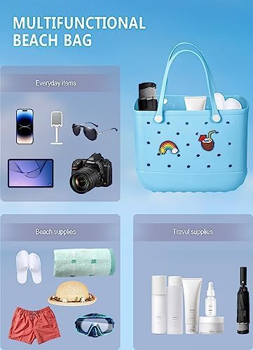 Baonat Beach Bag Rubber Tote Bag - Waterproof Travel Bag for Women Washable Tote Bag Handbag for Sports Beach Market Pool - Image 4