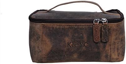 KomalC Leather Toiletry Bag For Men & Women, Handcrafted Travel Kit, Water-Resistant Shaving Bag For Men Travel, Premium Rustic Toiletry Pouch with Zipper Closure (1 Zip Hunter) - Image 6