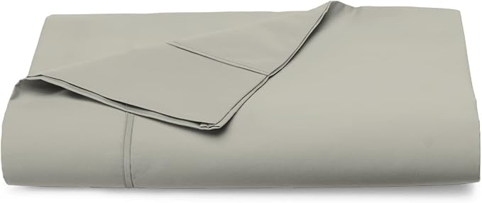 Pizuna Pure 100% Cotton Flat Sheets Only King Silver (1 PC), Luxurious 400 Thread Count Long Staple Cotton Sateen with 4" Hem (Combed King Flat Sheet Only Cotton) by Pizuna