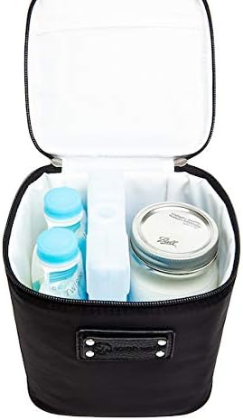 Sarah Wells Cold Gold Breastmilk Cooler Bag with Safety Tested Ice Pack – Insulated Milk Storage for Work, Travel & Daycare – Fits Bottles & Pump Parts – Durable, Washable (Black) | Fully-Lined Insulated Interior, Fits 4-6 Bottles, Zippered Lid, Great ... - Image 2
