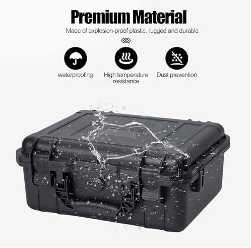 Hard case Waterproof Hard Case with DIY Customizable Foam Insert Portable Protective for Camera Drones Equipments Tools Test Instruments 16.9''x13.7''x7.1'' - Image 6