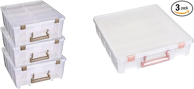 ArtBin Super Satchel Double Deep 3-Pack Portable Craft Organizers with Handles, [3] Plastic Storage Cases for Art & Craft Supplies by Unknown
