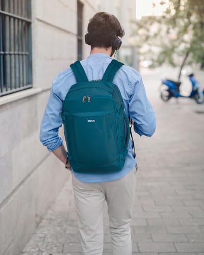 ECOHUB 17'' Small Travel Backpack, United Airlines Personal Item Bag 16.9"x10"x7.5" Carry on Backpack with USB Port Luggage Sleeve Travel Essentials for Men Women Water Resistant, Teal - Image 2