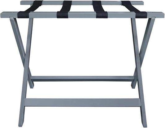 Casual Home Extra Wide Foldable Solid Wood Fully-Assembled Luggage Rack Slate Gray by CasualHome