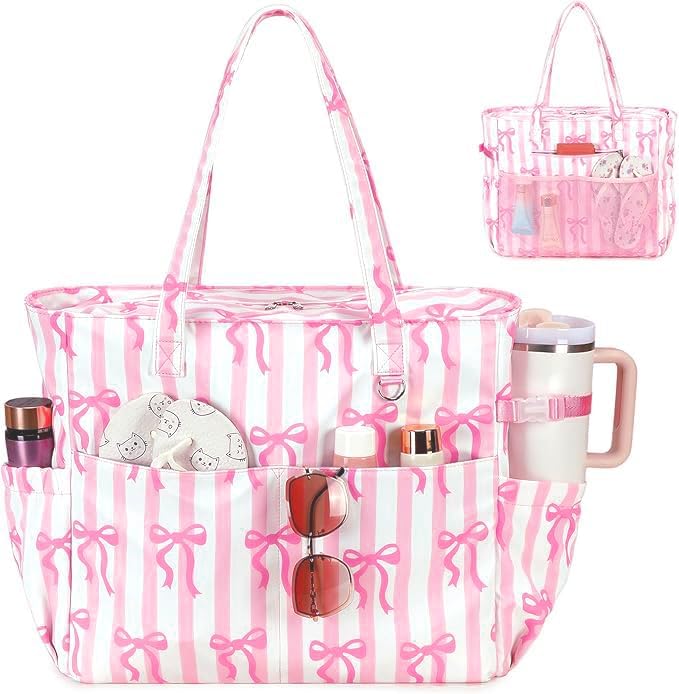 Bluboon Waterproof Beach Tote Pool Bags for Women Ladies Extra Large Carry On Bag With Wet Compartment for Weekender Travel - Image 3