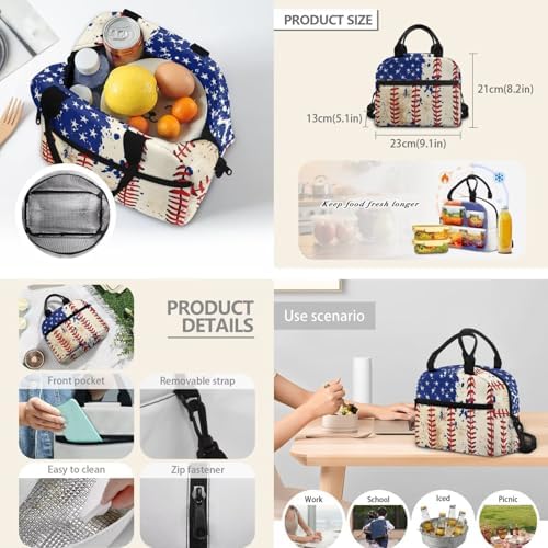 Kids' Backpacks School-Bag 4 Pack Set Custom Baseball Print Backpack with Lunch Box Pencil Case Water Bottle Holder Sling Bag with Pocket Adjustable Strap - Image 4