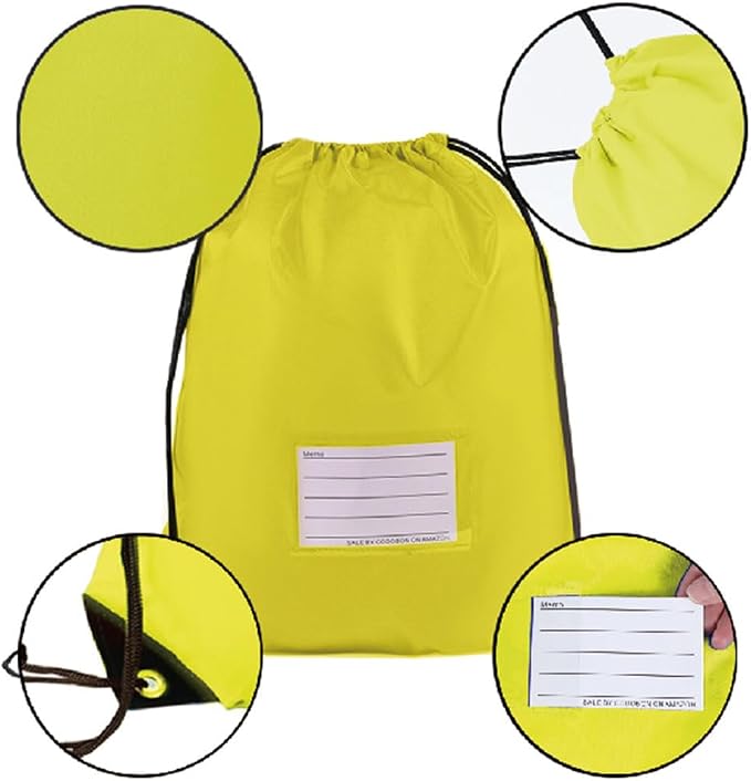 CODOBON 16 Pack Drawstring Bags,Bulk Draw String Backpack, DIY Gym Sports Cinch Bag Sackpack for Women Men, Yellow - Image 3