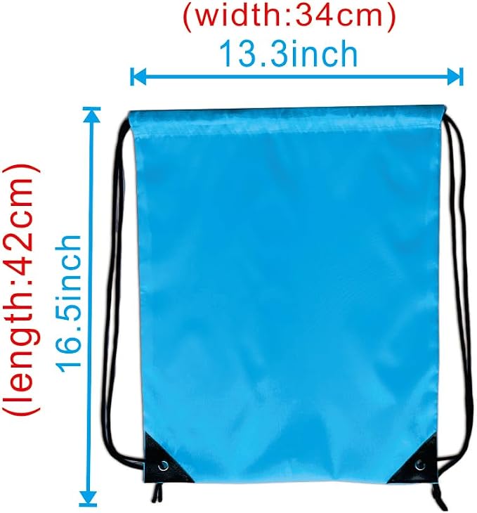 Drawstring Backpack Bulk 24Pcs Draw String Backpack Bags DIY Gym Sports Traveling Yoga Cinch Bag Sackpack Drawstring(sky blue light blue) - Image 2