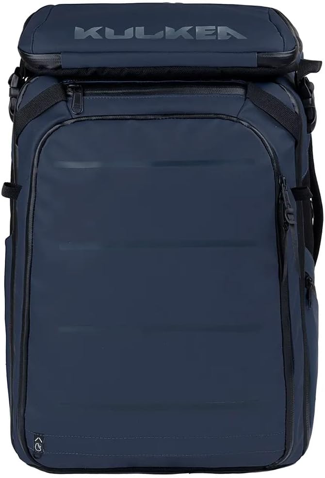 Käydä 36L Travel Backpack - Spacious Carry On Backpack with Detachable Travel Pouch, Magnetic Water Bottle Pocket, Passport and Laptop Pocket - Convertible Boot Bag for Snow Sports (Steel Blue) by KULKEA