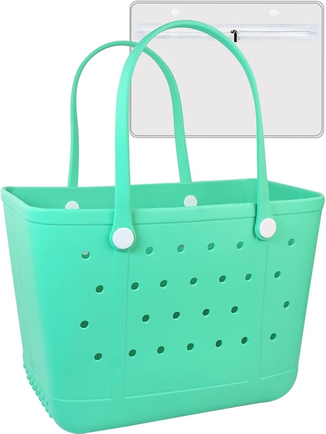 Beach Tote Bag for Women, Rubber Beach Bag Waterproof Sandproof, Extra Large EVA Tote Bag Boat Bag by Uwyriwooq
