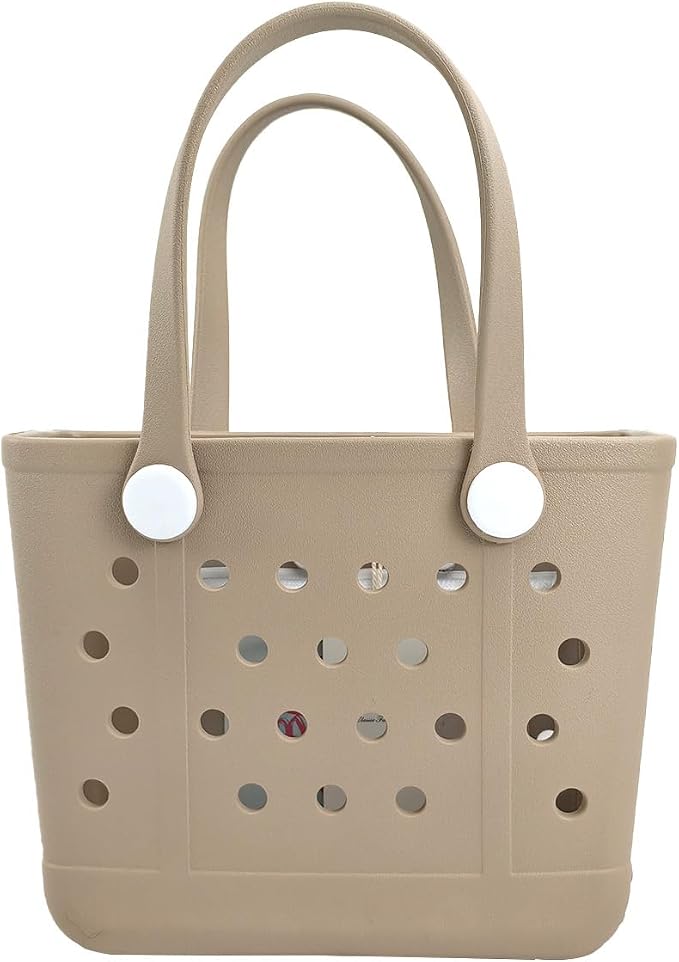 Rubber Beach Bag for Women, Waterproof Travel Tote Bags for Beach | Waterproof Sand-proof Tote Bags with Zipper Pocket, Durable Lightweigh Tote Bag for Outdoor by Unknown