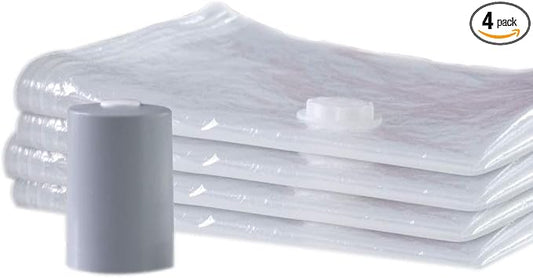 PAC 'N STACK, Handheld Vacuum Sealing Storage with Bags, Easy to Use, Reusable, Waterproof, Cordless, Compact, and Portable, Ideal for Travel, Reduces Volume, with Extra Bags by Unknown