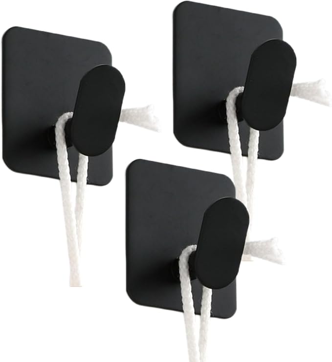 Wall Hooks for Hanging: Black Coat Hooks 3PACK Adhesive Wall Mounted Hook Hangers for Hanging Key Coat Towel Hat Bag Backpack Headphone in Bathroom Closet Adhesive Screws on (3P FB) - Image 2