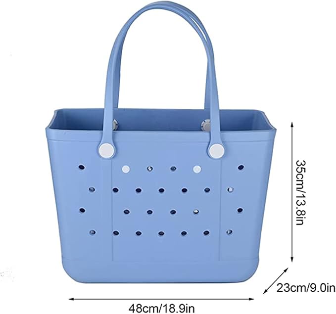 Beach Bag X Large Rubber Tote Bag, Waterproof Washable Open for Women Croc Bag Hand Bag for Beach Pool Yoga - Image 4