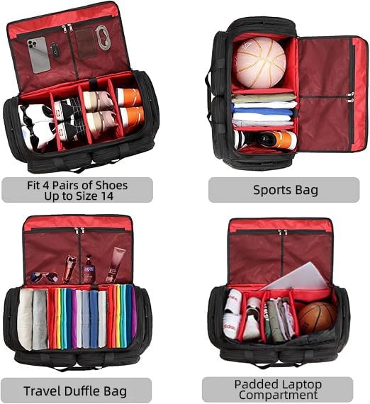 Sneaker Bag Travel Shoes Duffel Bag Men Women Gym Sport Luggage Duffle Carrying Case Bag Divider Adjustable Compartment Portable Soccer Athletic Shoes Carrier Heavy Duty Traveling Accessories - Image 2