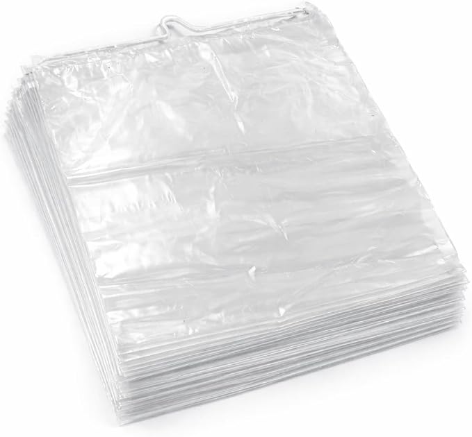 Clear LDPE Drawstring Bags (25 Pack) (13.75" x 17.5") 2 Mil Disposable Transparent Plastic with Double Cotton White Strings. Shoe Bags for Travel Large Storage Organizers Pouch (25) - Image 7