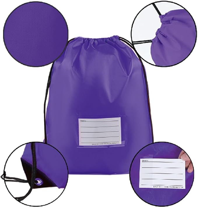 16 Pack Drawstring Bags,Bulk Draw String Backpack, DIY Gym Sports Cinch Bag Sackpack for Women Men, Purple - Image 3