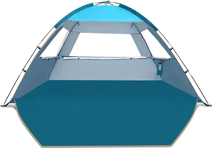 COMMOUDS Beach Tent Sun Shelter for 3/4/6/8 Person, UPF 50+ UV Protection Beach Shade Canopy Tent, Lightweight, Easy Set Up and Carry by COMMOUDS