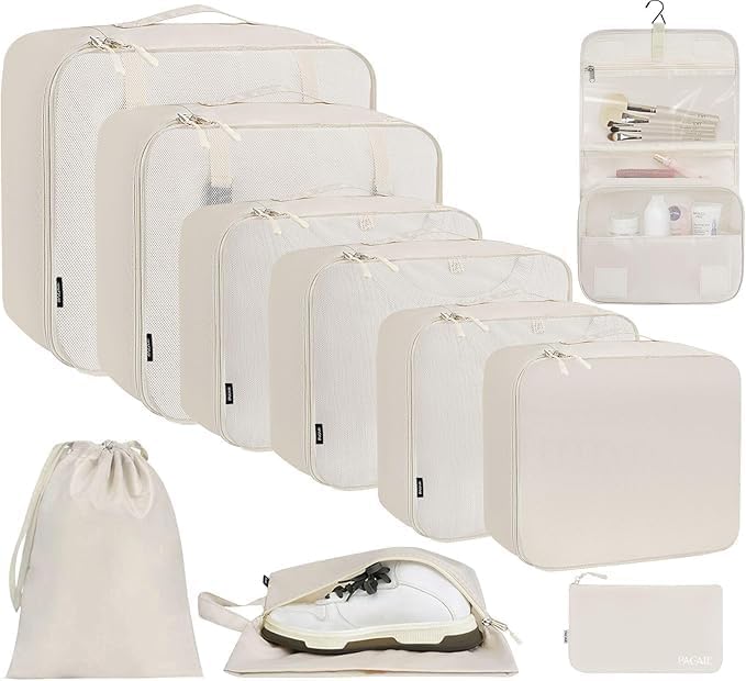 BAGAIL 10 Set Packing Cubes and Hanging Toiletry Bag - Image 2
