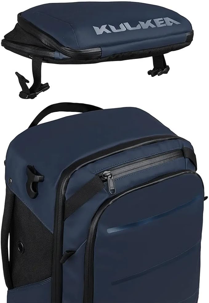 Käydä 36L Travel Backpack - Spacious Carry On Backpack with Detachable Travel Pouch, Magnetic Water Bottle Pocket, Passport and Laptop Pocket - Convertible Boot Bag for Snow Sports (Steel Blue) - Image 7