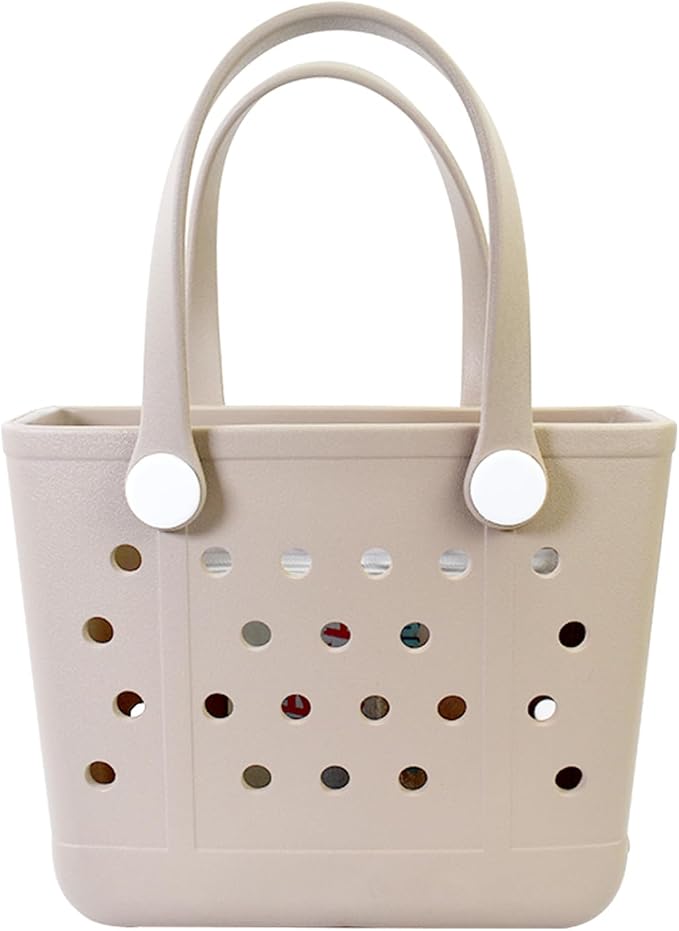 Lightweight Extra large Rubber Beach Bag Small mini Tote Bag for Gym Waterproof medium Open Handbag for Pool Sports by Addoklm