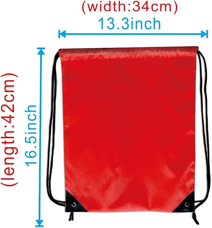 Drawstring Backpack Bulk 40Pcs Draw String Backpack Bags DIY Gym Sports Traveling Yoga Cinch Bag Sackpack Drawstring(red) - Image 2