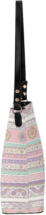 HUGS IDEA Boho Bags for Women Leather Handbag Shoulder Bucket Crossbody Purse - Image 6
