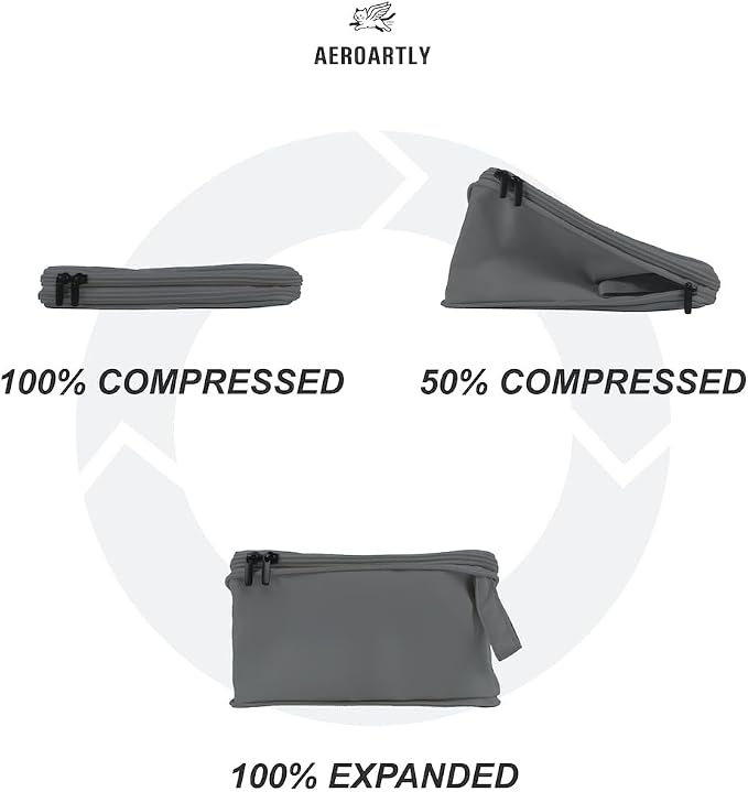 Compression Packing Cubes for Travel, Carry On Suitcase Organizer, Travel Essentials for Women and Men, Travel Bags for AEROARTLY Luggage, Holiday & Birthday Gifts Bags (4PC Set, Dark Grey) - Image 4