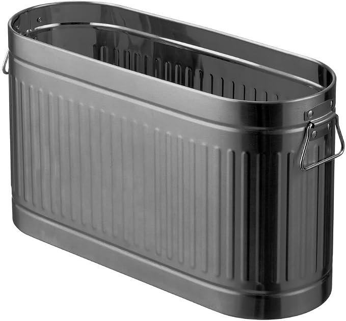 mDesign Large Steel Free Standing Toilet Paper Organizer, 6-Roll Tissue Storage Holder Container Bin for Bathroom Floor, Fits Under Sink, Vanity, Shelf, In Cabinet, Corner, Oscar Collection - Graphite - Image 7