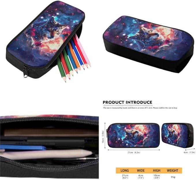 Resourceful Wolf 4pcs Backpack Set for Boys 17 Inch Student School Bag and Lunch Bag Pencil Case Water Bottle Cover for Ages 6-10 Elementary Preschool Kindergarten Primary Gifts Travel - Image 5