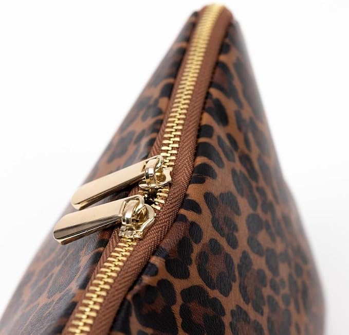 THE VERTI-Vertical Waterproof Makeup & Toiletry Bag | 23-Pocket Organizer with Upright, Fold-Down Design for Skincare, Toiletries & Essentials (Leopard, Large) - Image 8
