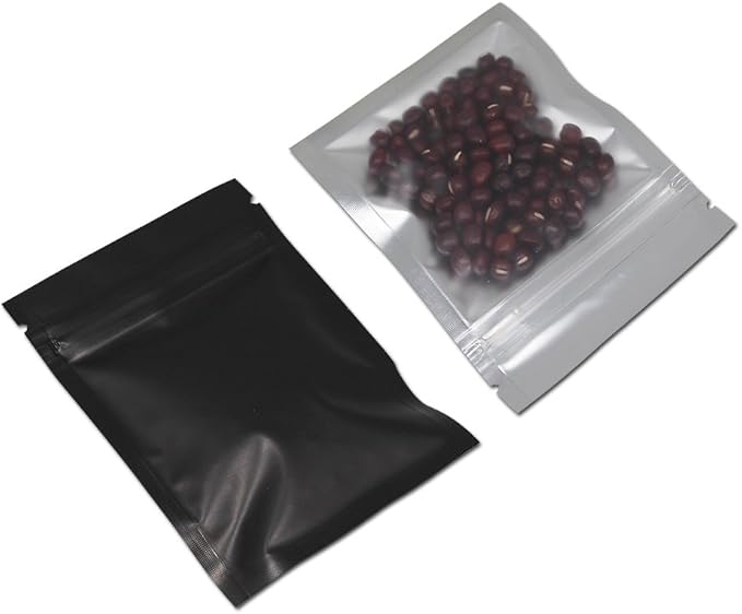 PABCK 1000Pack 2.9x3.9inch Resealable Black Mylar Bags Front Clear Foil Bag | (2.5x2.7inch Inside Size) Zipper Lock Food Storage Bags Heat Seal Coffee Foil Packaging Pouch for Sample Powder Crafts Supply - Image 6