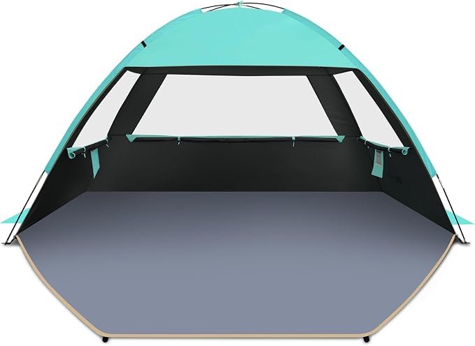 Gorich Beach Tent Sun Shelter for 3/4/6/8/10 Person with UPF 50＋ UV Protection, Lightweight & Easy Setup Beach Shade Canopy, Portable Beach Shade Tent Beach Cabana by Gorich