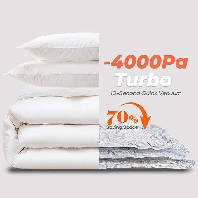 Vacbird Vacuum Seal Bags for Clothing with Rechargeable Cordless Pump, 15 Pack Vacuum Storage Space Saver Bags, Compression Packing for Clothes Bedding Blanket Pillows Comforters Luggage Travel - Image 4