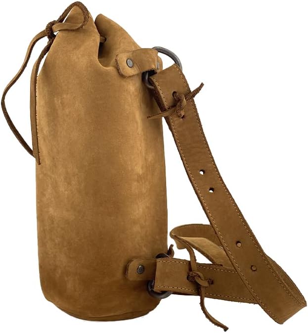 Hide & Drink Durable Leather Wine Carrier Handmade (Toffee Suede) - Image 2