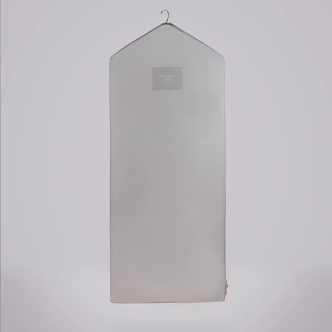 Hayden Hill Luxury Organic Cotton Garment Bag for Hanging Clothes Long 58" | Full Length Breathable Dress Bag, Moth Proof Hanging Garment Bags For Closet Storage, Certified Carbon Neutral, Gray - Image 9
